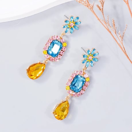 Flower Crystal Bijou Pierce/2color