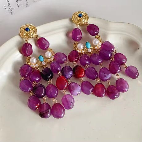 Purple Jellybeans Stone Pierce