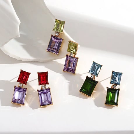 Double Square Crystal Pierce/3color