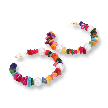 Colorful Shell Beads Hoop Pierce