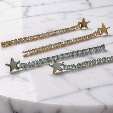 Star Square Crystal Long Pierce