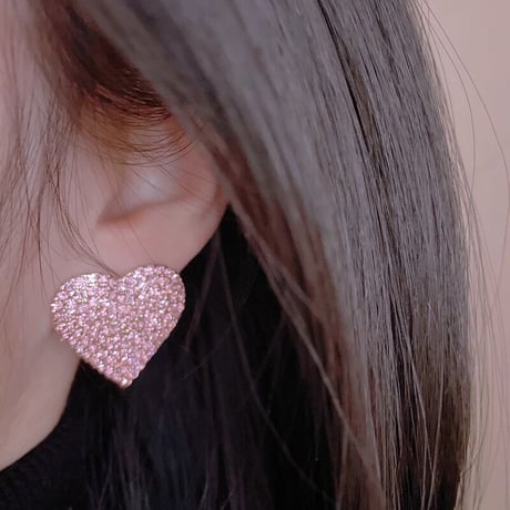 Heart Pave Pierce/2color