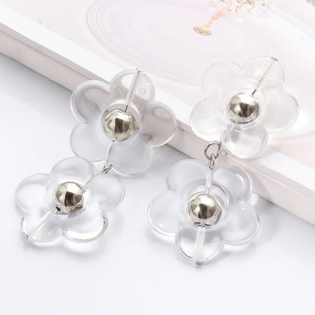 Double Flower Clear Pierce