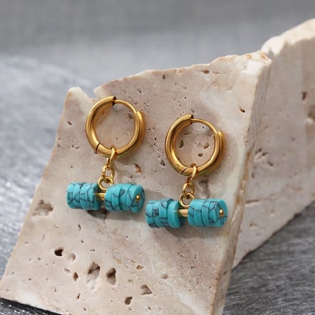 Marble Turquoise Hoop Pierce