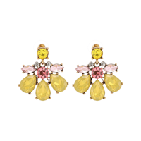 Crystal Flower Teardrop Pierce/2color