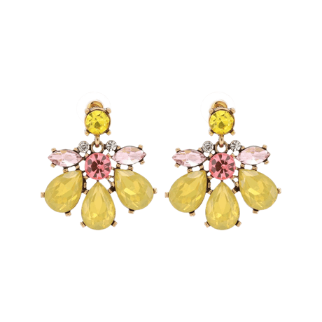 Crystal Flower Teardrop Pierce/2color