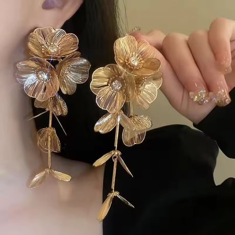 Flower Petal Tassel Pierce/5color