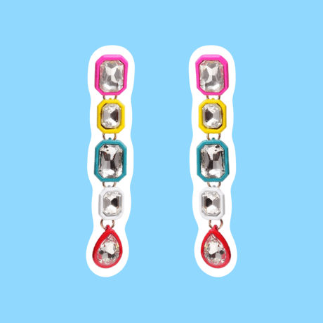 Colorful Octagon Long Pierce