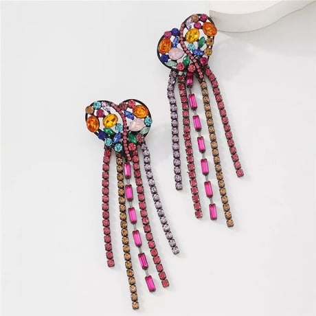 Colorful Heart Long Pierce
