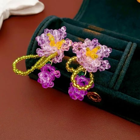 Flower&Grape Beads Pierce