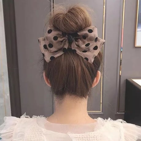 Dot Organza Ribbon Barrette/2color