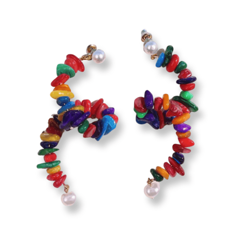 Colorful Shell Beads Spiral Pierce