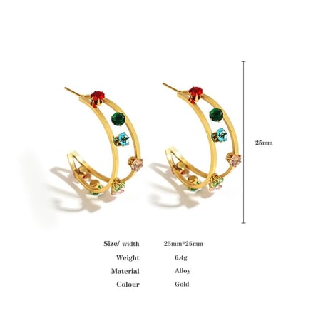 Colorful Crystal Mini Hoop Pierce