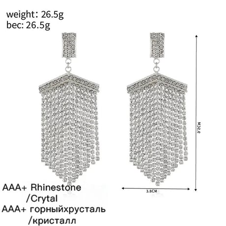 Crystal Stone Fringe Pierce