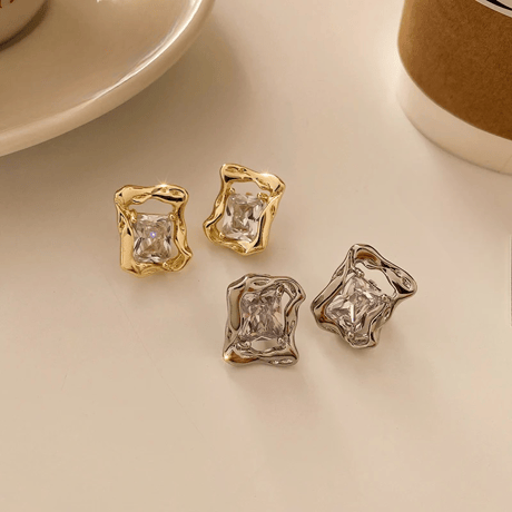 Metal Square Crystal Pierce/2color