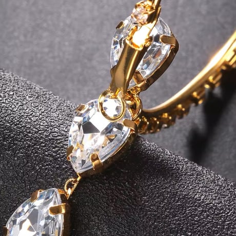 2way Teardrop Crystal Hoop Pierce