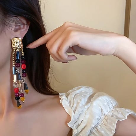 Colorful Beads Long Pierce