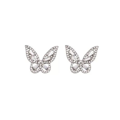 Small Crystal Butterfly Pierce/2color