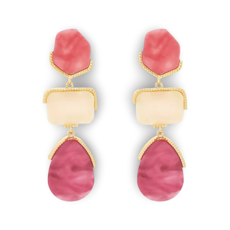 Marble Stone Drop Pierce/2color