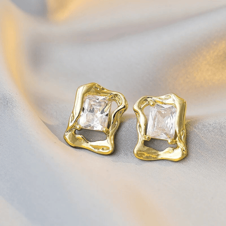 Metal Square Crystal Pierce/2color