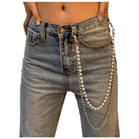 Pearl&Ball Chain Belt