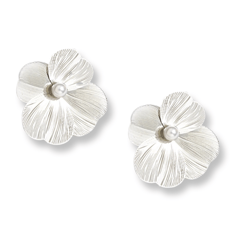 Metal Openwork Flower Pierce