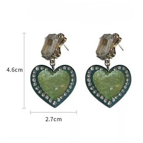 Translucent Candy Heart  Pierce/4color