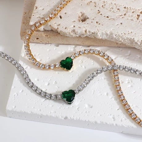 Green Heart Necklace/2color