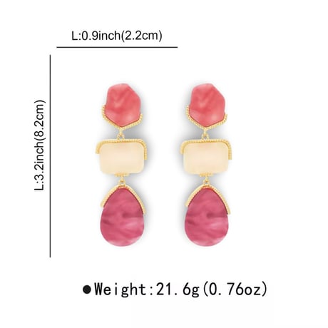 Marble Stone Drop Pierce/2color