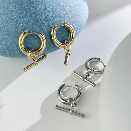 2Way Metal Charm Hoop Pierce/2color