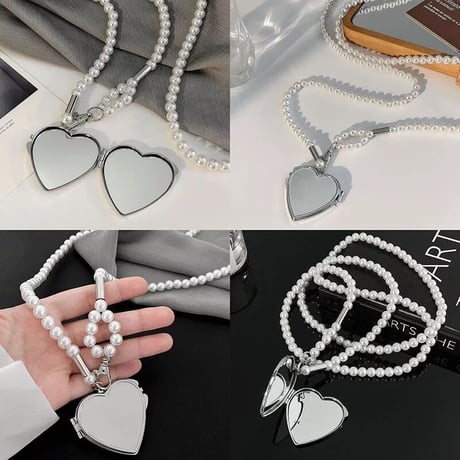 Heart Mirror Pearl Necklace