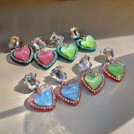 Translucent Candy Heart  Pierce/4color