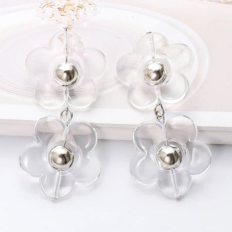 Double Flower Clear Pierce