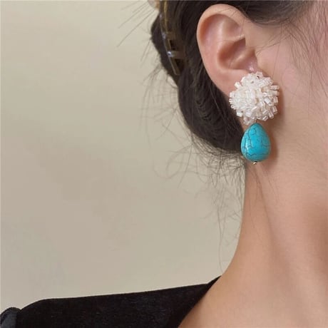 Beads&Turquoise Pierce