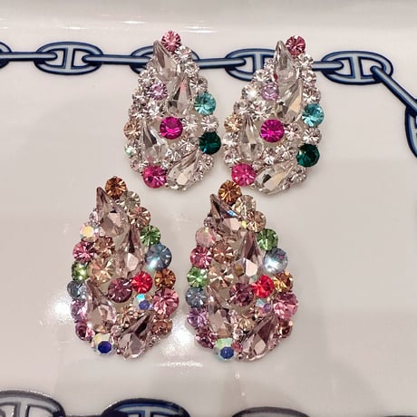 Teardrop Candy Crystal Pierce/2color