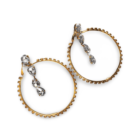 2way Teardrop Crystal Hoop Pierce