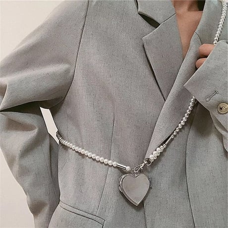 Heart Mirror Pearl Necklace