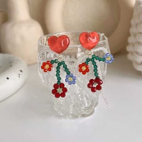 Heart&Flower Beads Pierce