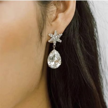 Snow Crystal  Drop Pierce