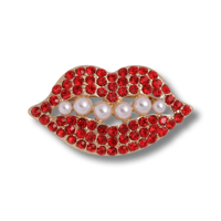 Lip on Pearl Brooch