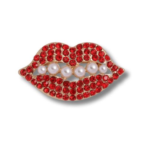 Lip on Pearl Brooch