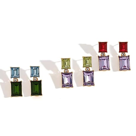 Double Square Crystal Pierce/3color