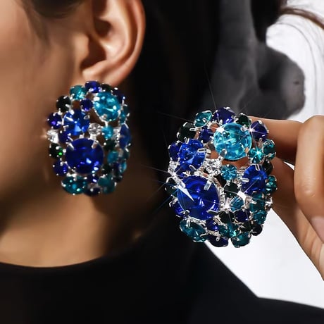 Oval Big Crystal Bijou Earring