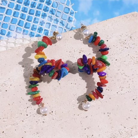 Colorful Shell Beads Spiral Pierce