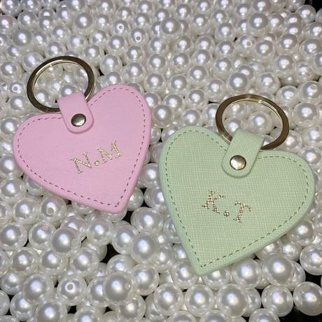 【Custom Order】Leather Heart Keyring/24color