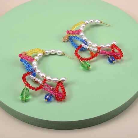 Beads&Pearl Hoop Pierce