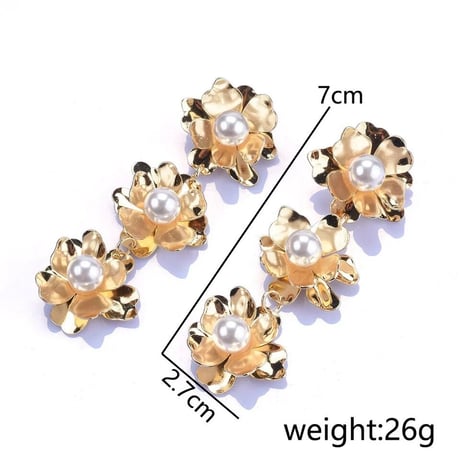 Metal Flower Drop Pierce/2color