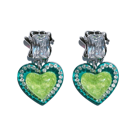 Translucent Candy Heart  Pierce/4color