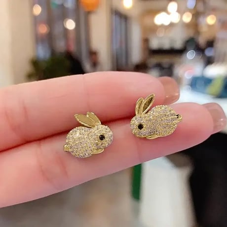 Rabbit Small Pave Pierce/2color