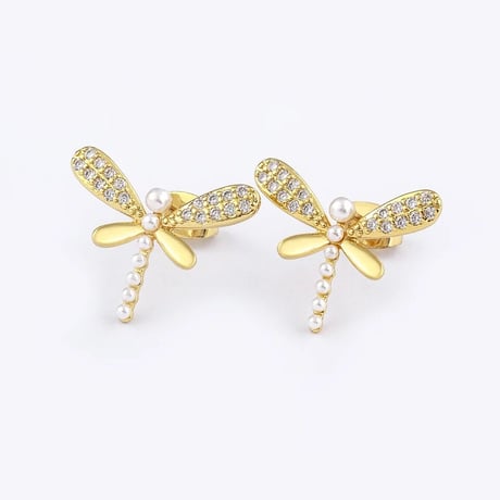 Metal Dragonfly Pearl Pierce